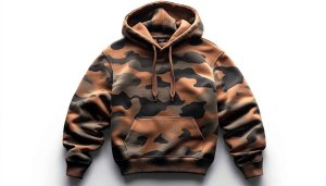 Brown Camo Hoodie Aesthetic 4K Wallpaper for Desktop and Mobile