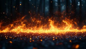 Fiery Orange Flames Mobile Wallpaper, Dark Background, 4K Desktop Wallpaper