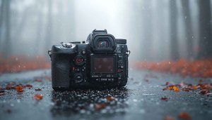 Camera on Rainy Road Photography 4K Desktop Wallpaper Background