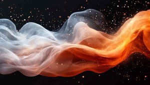 Abstract Waves 4K Wallpaper - Orange and Blue Aesthetic Background