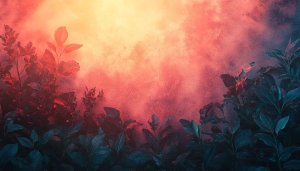 Red and Teal Plant Texture 4K Desktop Mobile Wallpaper