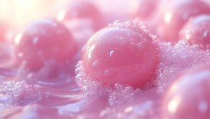 Pink Pearls with Bubbles Aesthetic Mobile Phone Wallpaper Background