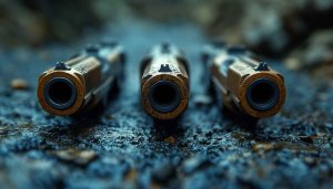 Three Guns Pistols 4K Mobile Background Weapon HD Wallpaper