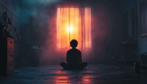 Meditation Room Silhouette Aesthetic 4K Desktop Wallpaper Background Free