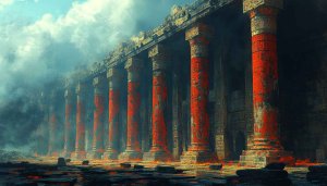 Ancient Temple Ruins 4K Wallpaper for Desktop and Mobile Background