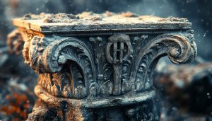 Ornate Ancient Architectural Stone Carving Desktop Wallpaper 4K HD