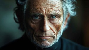 Detailed Close-up of Elderly Man Portrait Mobile Wallpaper Free