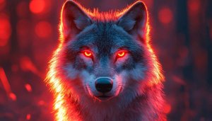Red Glowing Wolf Eyes Mobile Background 4K Wallpaper Free