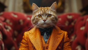 Fancy Dressed Cat Portrait - Free Mobile Wallpaper