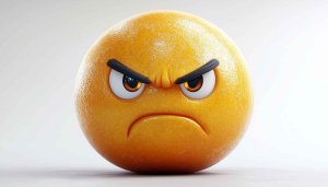 Angry Emoji Orange Fruit HD Wallpaper, 4K Desktop Background