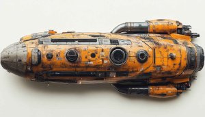 Retro Sci-Fi Spaceship Mobile Wallpaper - Detailed Spacecraft Art