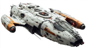 Detailed Spaceship Illustration Wallpaper, Science Fiction Vehicle 4K Desktop Background