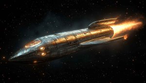 Retro Spaceship Mobile Wallpaper: Galaxy Exploration 4K Desktop Background