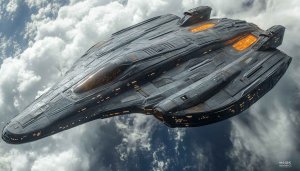 Futuristic Spaceship 4K Wallpaper - Sci-Fi Desktop Backgrounds