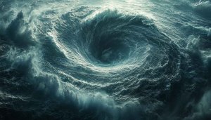 Whirlpool Ocean Waves 4K Desktop Background Free Mobile Wallpaper