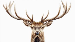 Majestic Stag Portrait Wallpaper, Red Deer Mobile Background, Animal Art