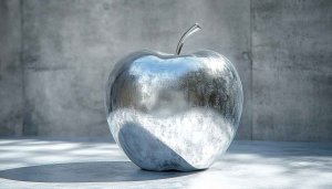 Silver Apple Still Life Desktop Wallpaper | Free High-Resolution Background