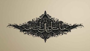 Islamic Calligraphy Art Wallpaper Beige Background for Desktop and Mobile