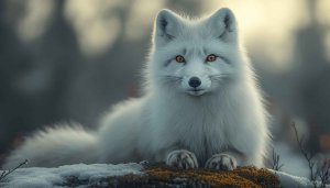 Arctic Fox Desktop Wallpaper | Cute Animal Mobile Background 4K