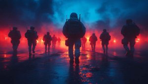 Military Soldiers in Formation Wallpaper 4K Desktop and Mobile Background