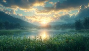 Free Lake Sunrise Scenery Mobile Wallpaper HD Desktop Backgrounds