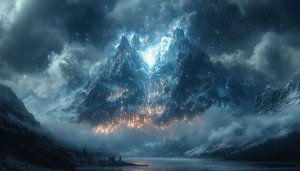 Fantasy Snowy Mountain Landscape 4K Desktop Wallpaper No Sign Up
