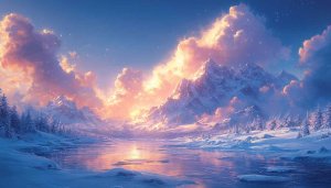 Winter Mountain Lake 4K Desktop Background Free Frozen Landscape Wallpaper