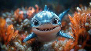 Cute Shark Cartoon 4K Wallpaper - Free Mobile Backgrounds HD