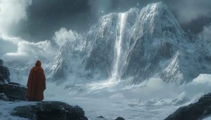 Snow Mountain Monk Scenery 4K Desktop Background Free Wallpaper