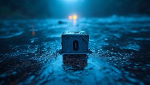 Dark Aesthetic Wallpaper: Number Zero Blue Urban Desktop Background