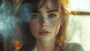 Freckled Girl Portrait 4K Mobile Wallpaper Art Aesthetic Woman