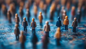 Toy People Figures on World Map Free Desktop Wallpaper