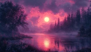 Pink Sky Lake 4K Desktop Background Aesthetic Mobile Wallpaper