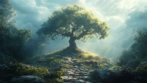 Mystical Tree Hill Mobile Wallpaper Scenic Forest Desktop Background