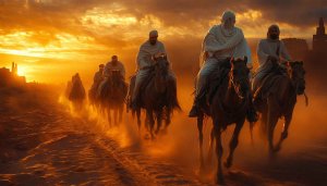 Camel Caravan Sunset Wallpaper 4K Mobile Background Free Screen