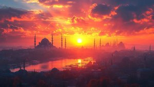 Istanbul Sunset Mosque Wallpaper 4K Desktop Background Free for Mobile