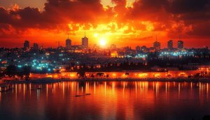 Jerusalem Skyline Sunset View Mobile Background, Free Cityscape Wallpaper