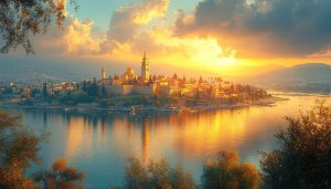 Golden Jerusalem Sunset View 4K Desktop Wallpaper Free