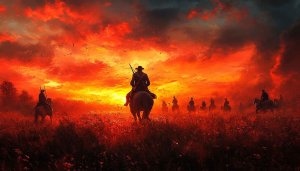 Red Dead Redemption Style Cowboys Riding Wallpaper For Mobile Backgrounds