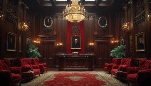 Ornate Office Room Wallpaper, Royal Interior Design Desktop Background