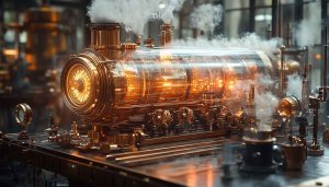 Intricate Steampunk Engine Illustration 4K Desktop Wallpaper Backgrounds Free