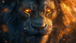 Lion Face Close-Up 4K Wallpaper, Majestic Roar Background