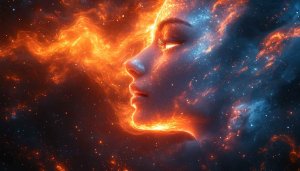 Abstract Woman Nebula Galaxy 4K Desktop Background Mobile Wallpaper