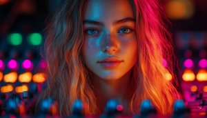 Cyberpunk Girl Portrait Free Mobile Wallpaper Neon Lights Aesthetic