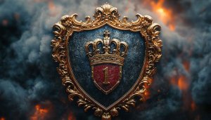 Golden Shield Crest with Crown Mobile Background Wallpaper Free