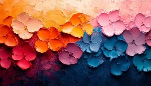 Vibrant Oil Painting Flower Background - Free Mobile Wallpaper Art