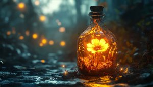 Glowing Flower In Jar 4K Desktop Background Free Wallpaper