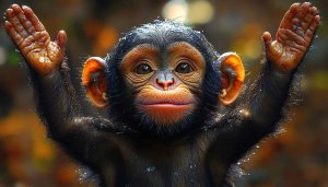 Baby Chimpanzee Portrait Free Mobile Wallpaper, 4K Desktop Background