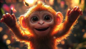 Cute Smiling Monkey Portrait Mobile Wallpaper, No Sign Up Needed!