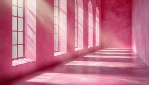 Pink Room with Arches 4K Desktop Background Free Wallpaper